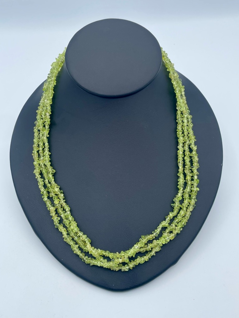 Natural Peridot Multi Strand Chip Necklace Sterling Silver 925 Clasp 216 ct |43g - Picture 7 of 7